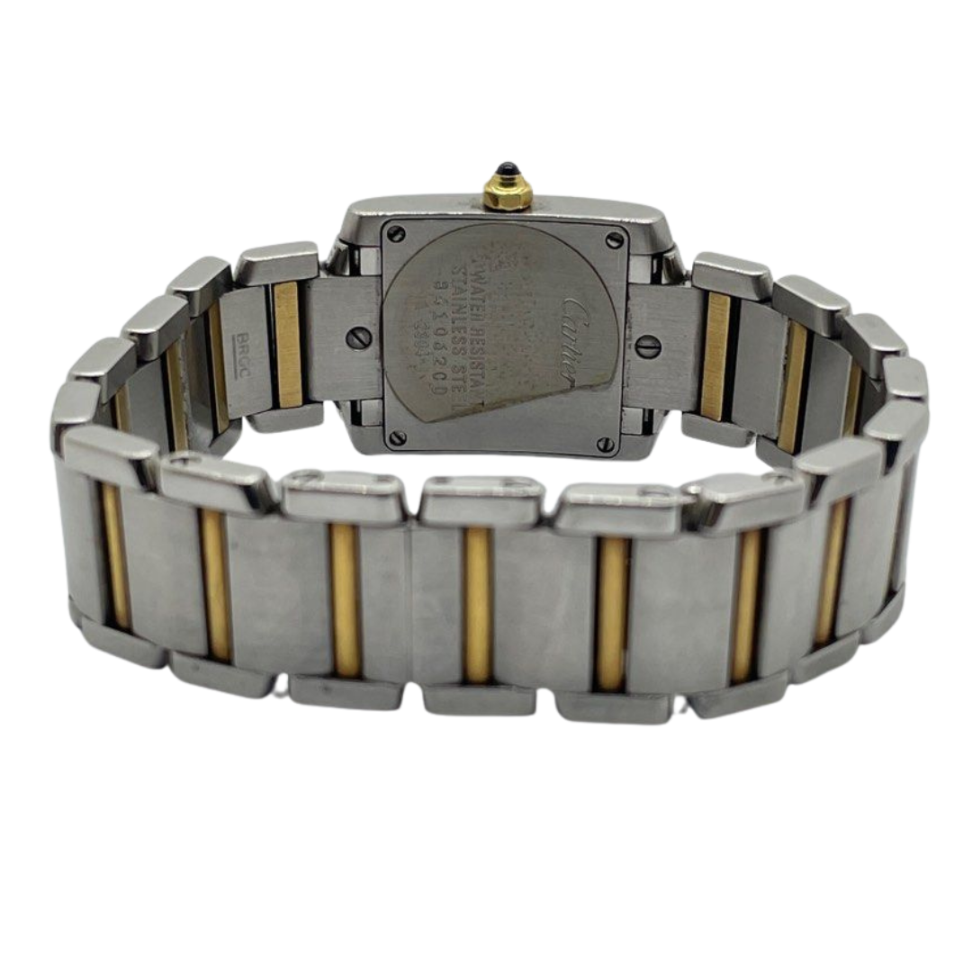 Cartier Tank Francaise 20mm White Roman Dial 18K Yellow Gold|Steel Quartz Watch