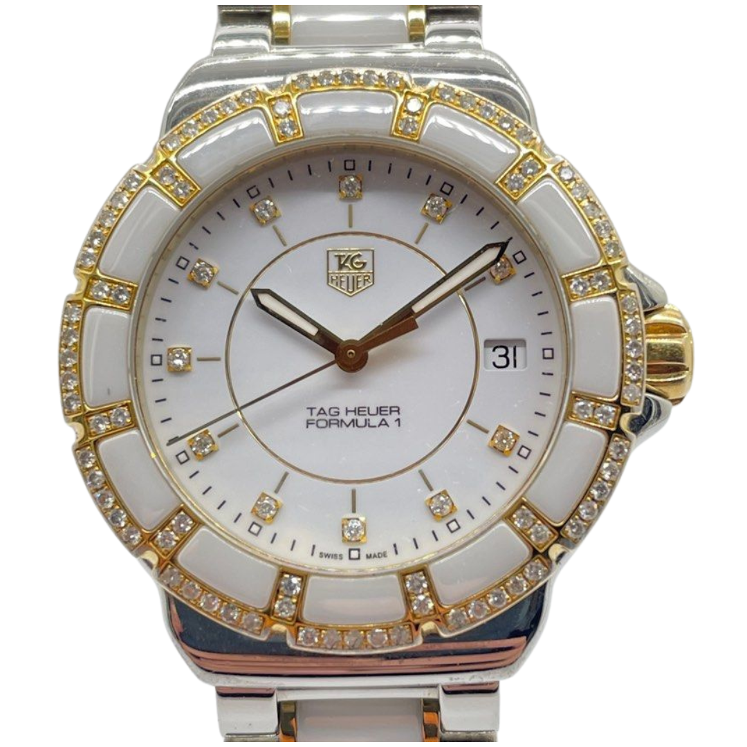 Tag Heuer Formula 1 WAH1221 37mm Quartz Diamond White Dial Watch