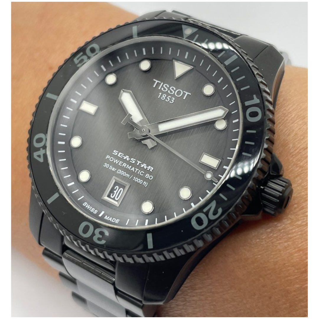 Tissot Seastar 1000 Powermatic 80 40mm Automatic Black Dial Watch