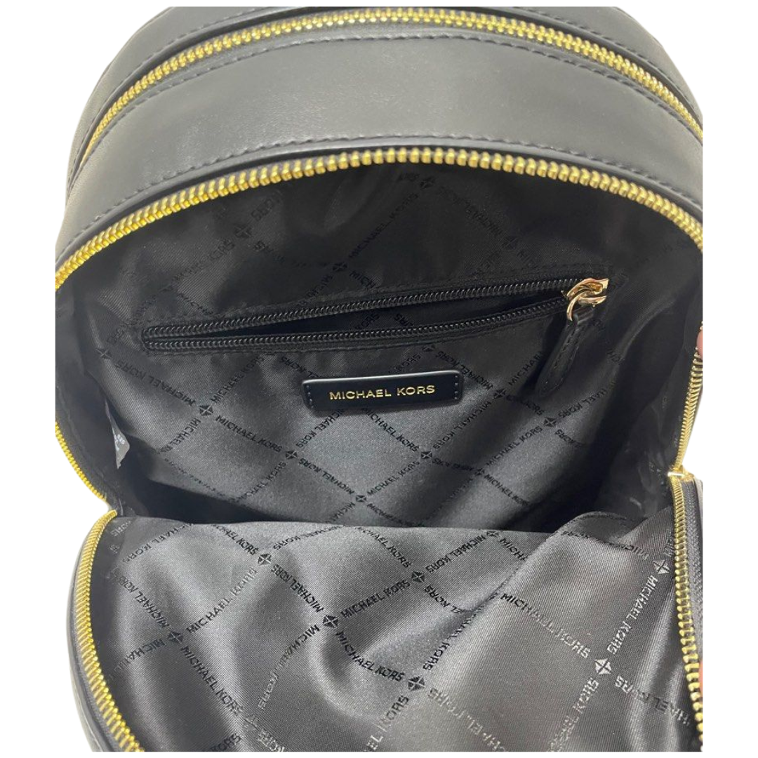 Michael Kors Jaycee Double Zip Backpack Leather, Black