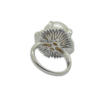 PT900 Natural White South Sea Pearl & Diamond Ring w/Cert