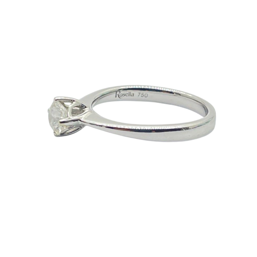 750 White Gold Natural Diamond Ring w/GIA Cert