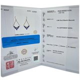 18K Yellow Gold Natural Tanzanite Earring w/Cert