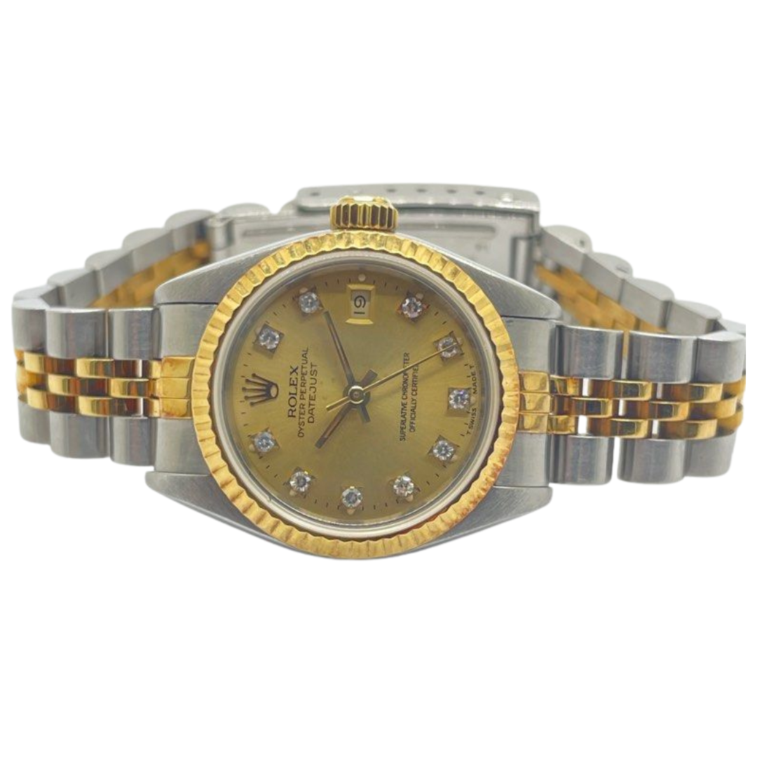 Rolex Datejust 26mm 69173 Diamond Half Gold Automatic Watch