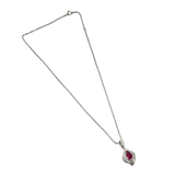 PT900 Natural Ruby & Diamond Necklace