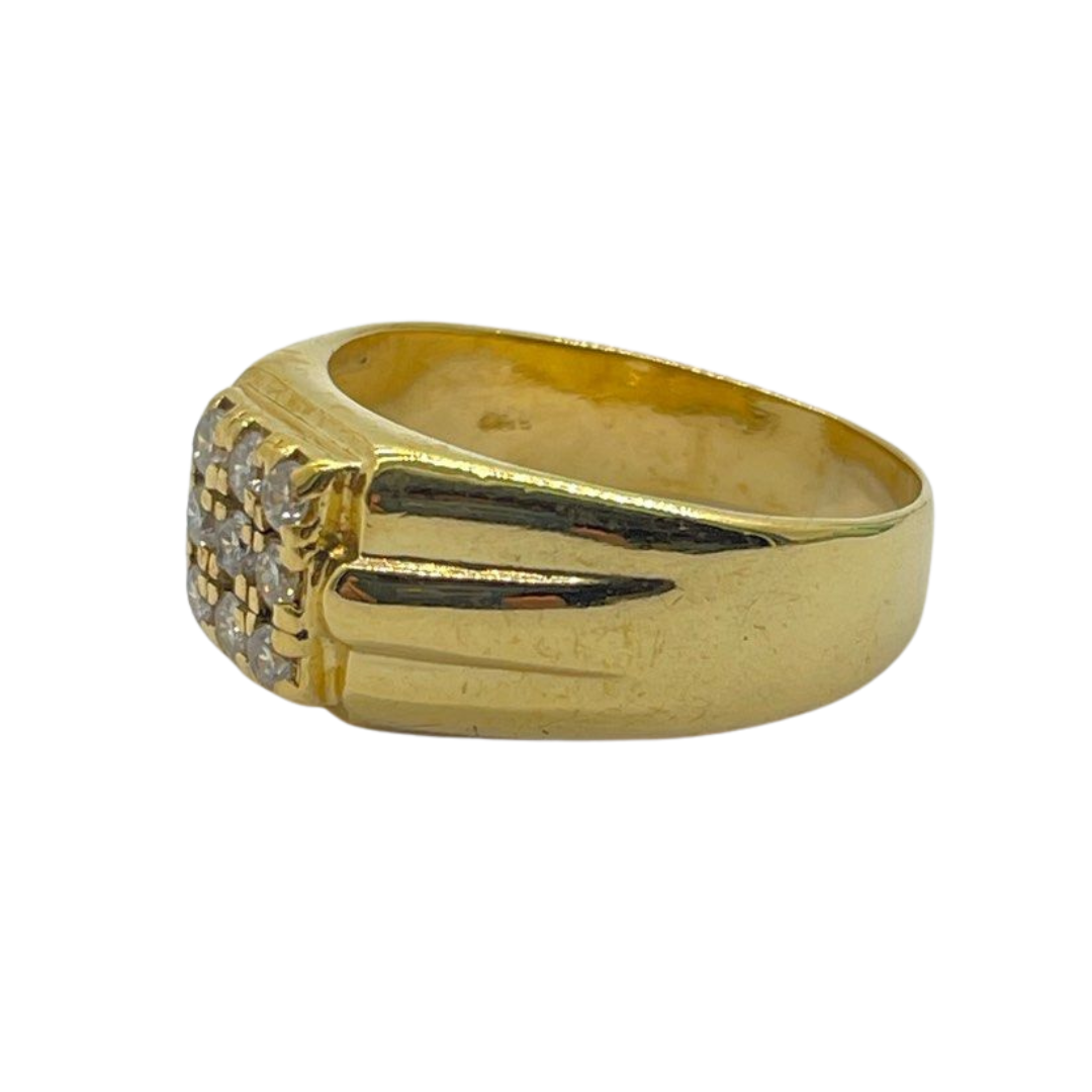 850 Yellow Gold Natural Diamond Ring