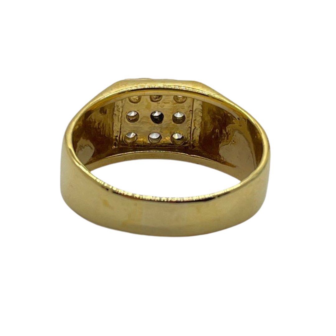 850 Yellow Gold Natural Diamond Ring
