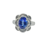PT900 Natural Tanzanite & Diamond Ring