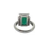 PT900 Natural Green Tourmaline & Diamond Ring