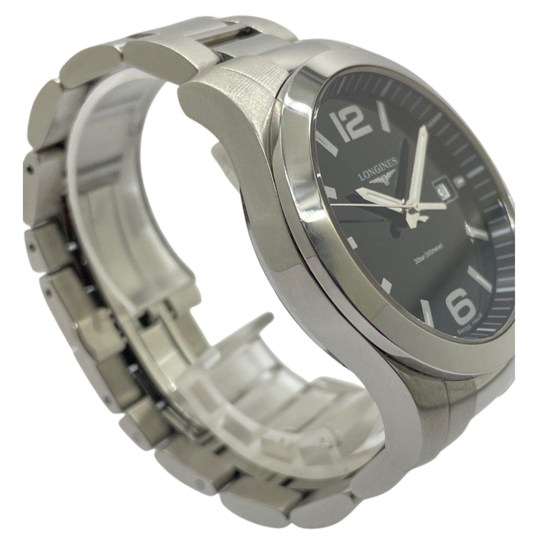 Longines Conquest 41mm Quartz Black Dial Watch