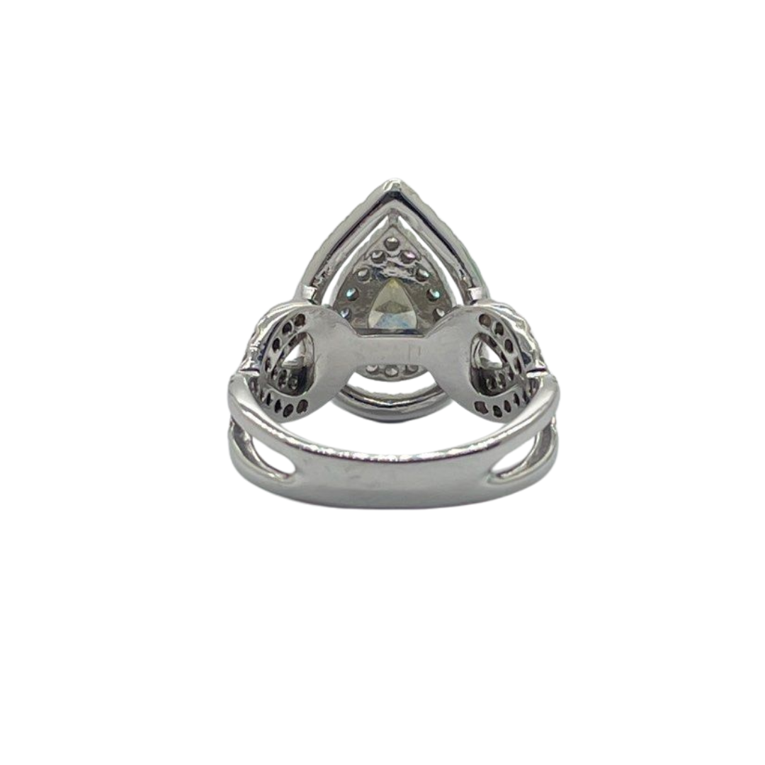 18K White Gold Natural Diamond Ladies Ring