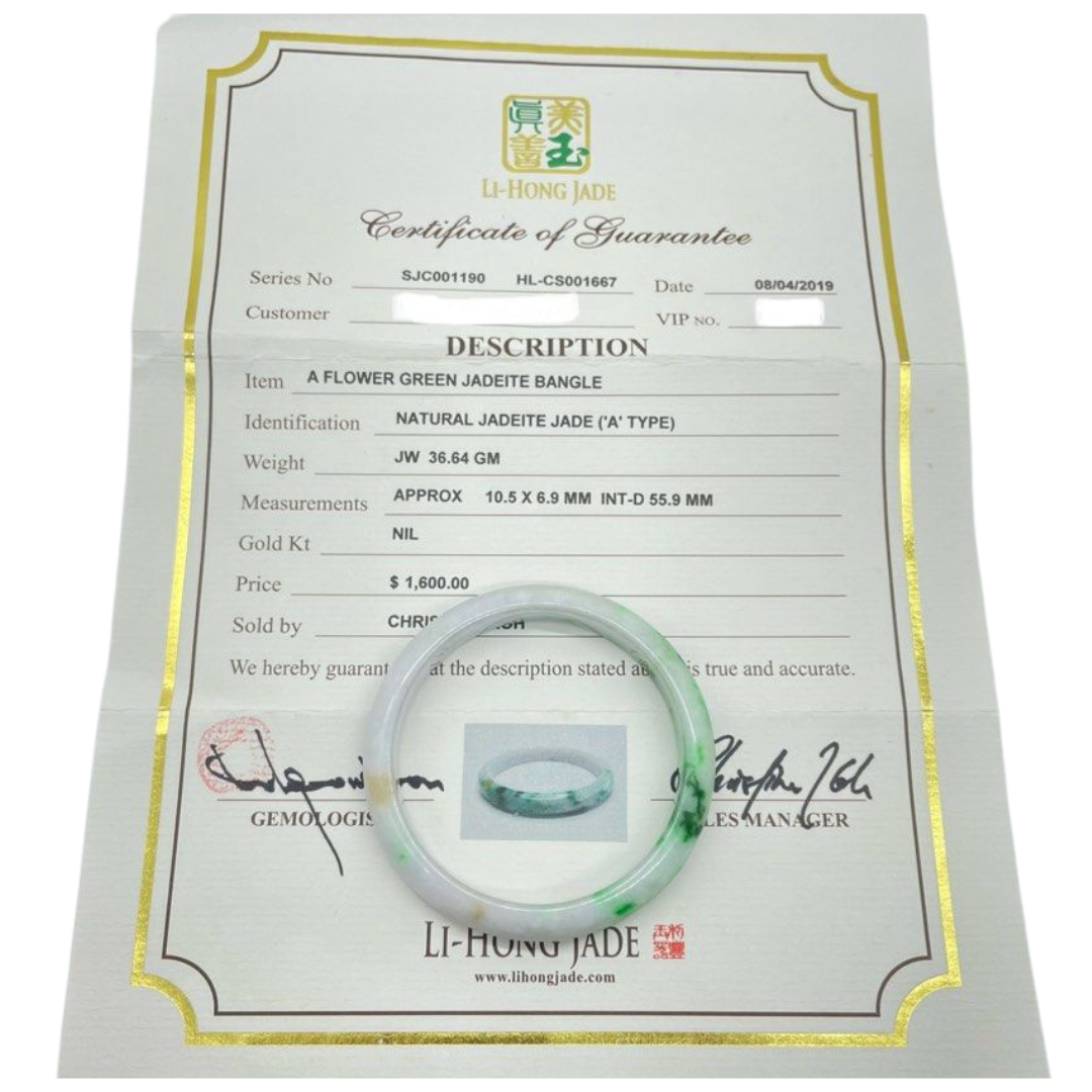 Natural Jadeite (Type-A) Jade Bangle
