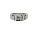 375 White Gold Natural Diamond Ring