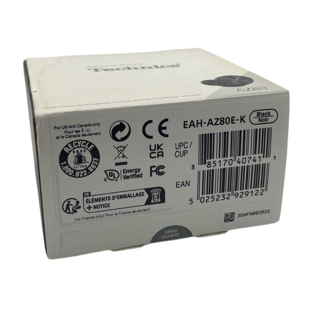 Technics EAH-AZ80E-K - Premium Hi-Fi True Wireless Earbuds with Noise Cancelling, Black color