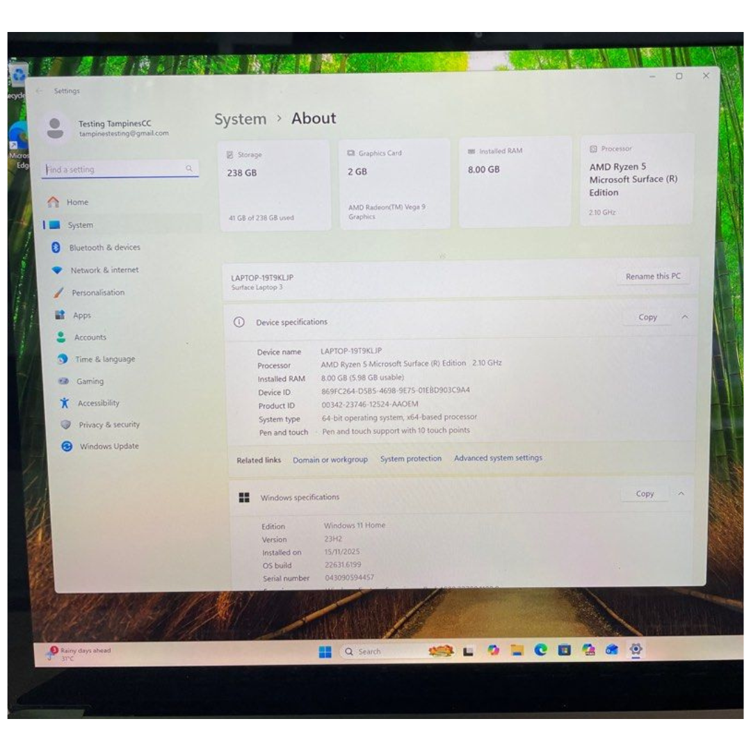 Microsoft Surface Laptop 3 AMD Rayzen 5|8GB|256GB SSD|15”