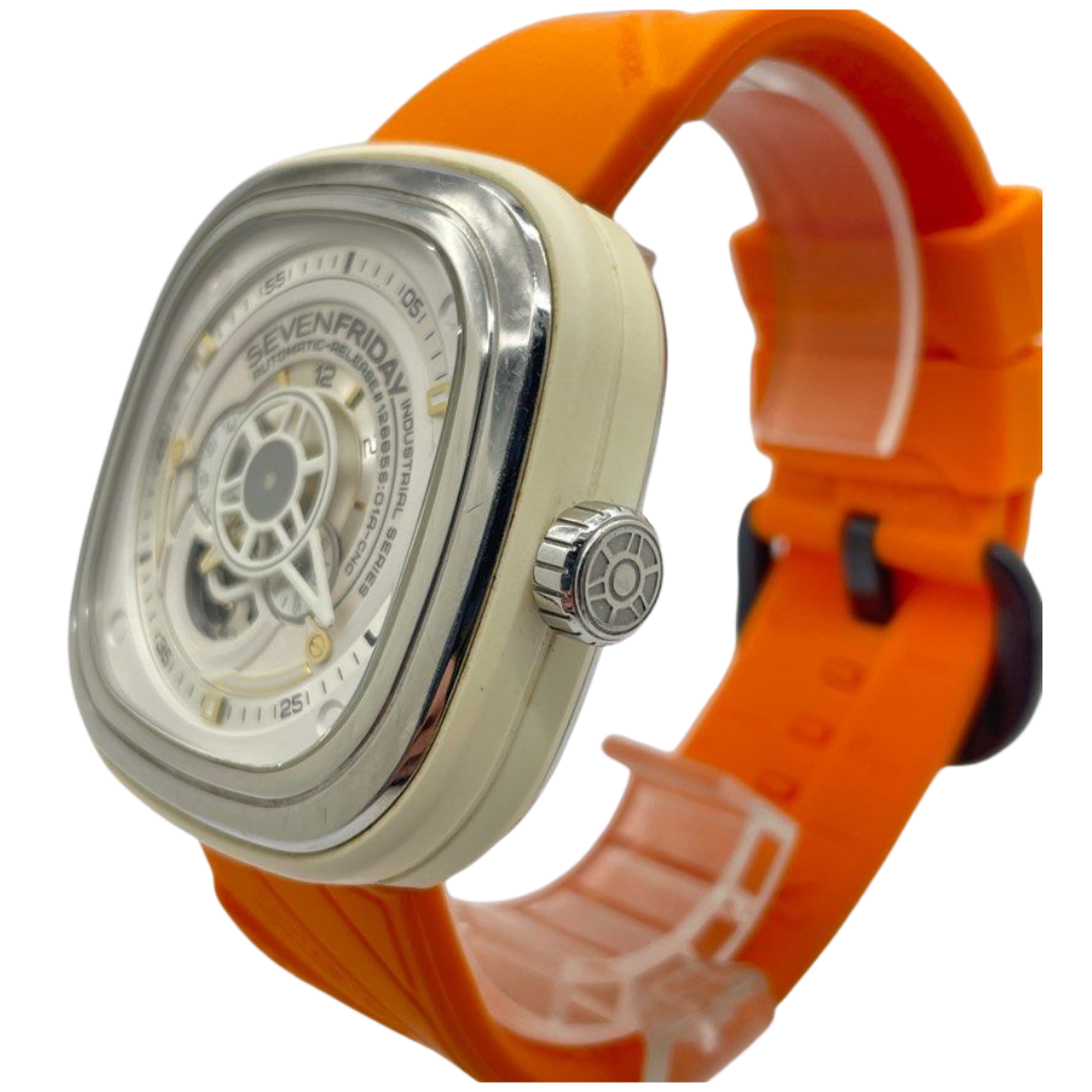 Seven Friday SF-P1/02 47mm Automatic White/Silver Dial Watch