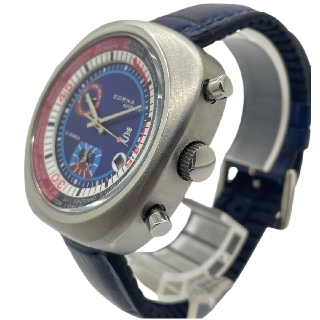 Sorna T23766-64 38mm Automatic Blue Dial Watch