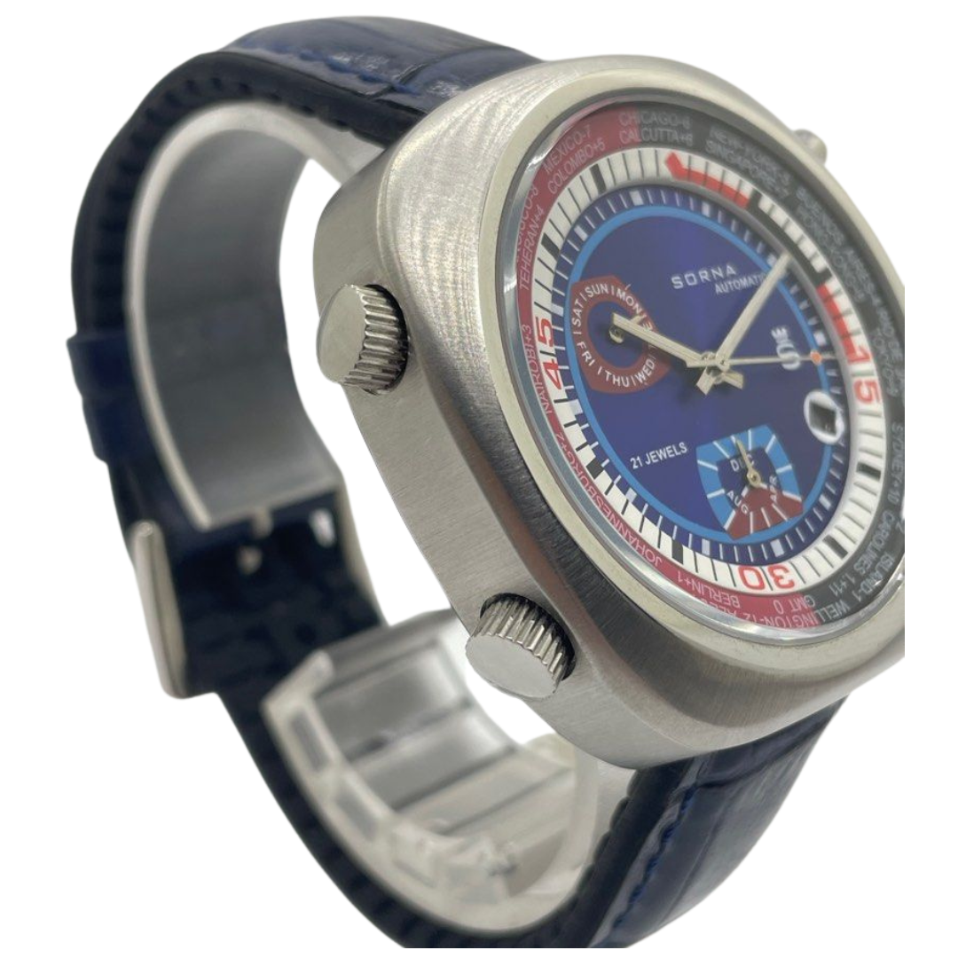 Sorna T23766-64 38mm Automatic Blue Dial Watch