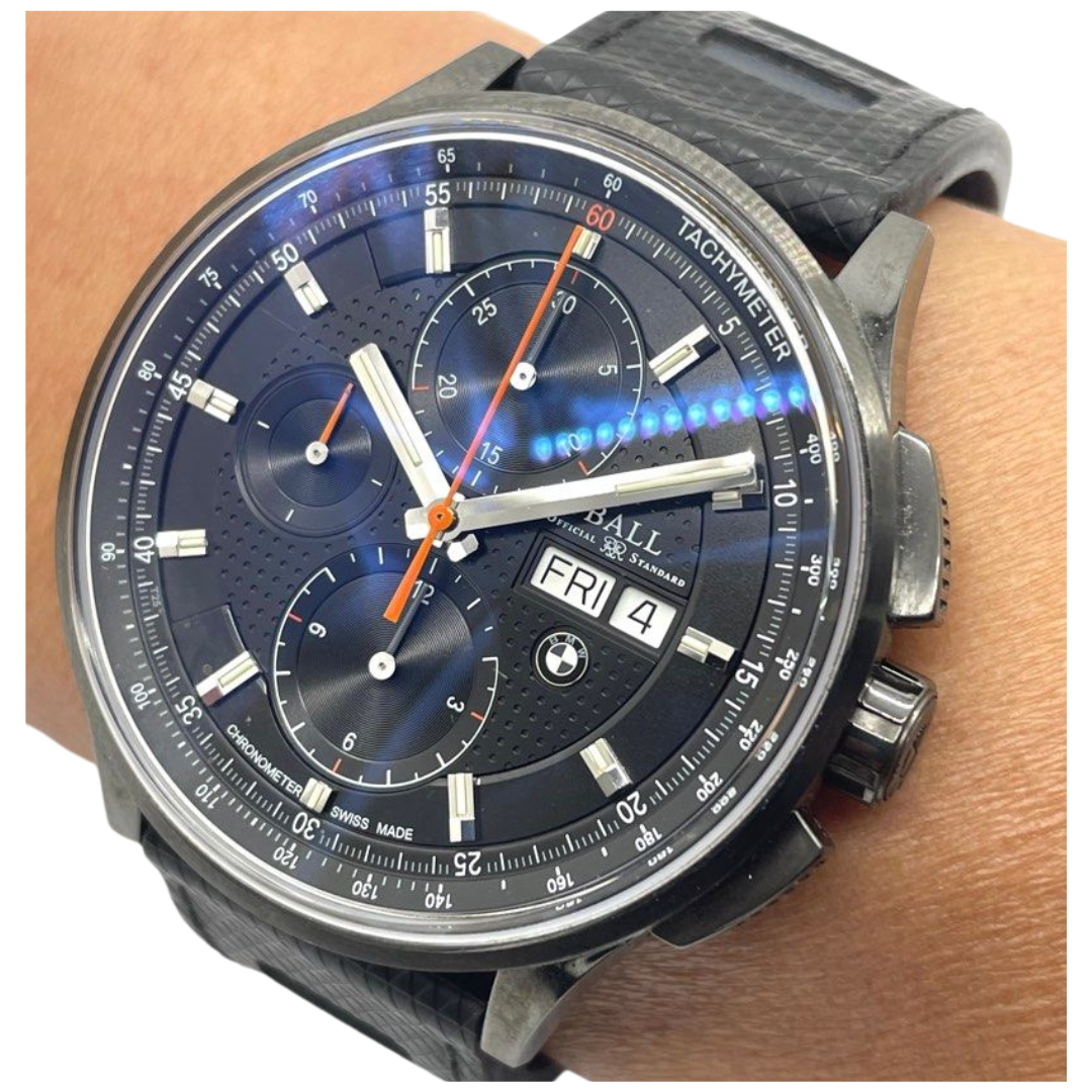 Ball & BMW 44mm Automatic Chronograph Black Dial Watch CM3010C