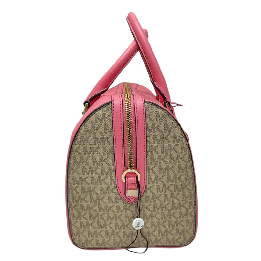 Michael Kors Tote Leather|Canvas Bag with Sling, Tea Rose