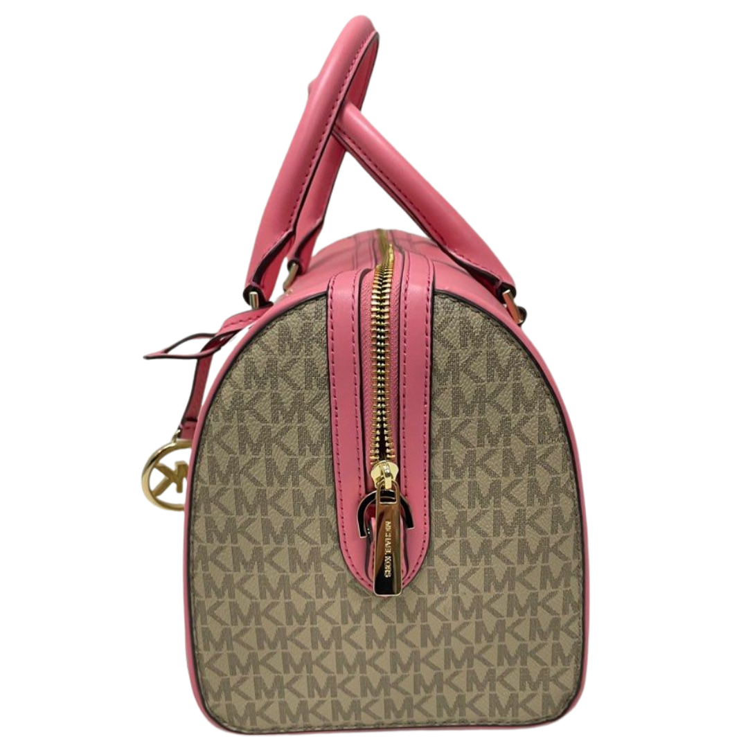 Michael Kors Tote Leather|Canvas Bag with Sling, Tea Rose