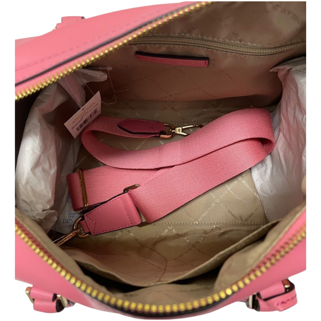 Michael Kors Tote Leather|Canvas Bag with Sling, Tea Rose