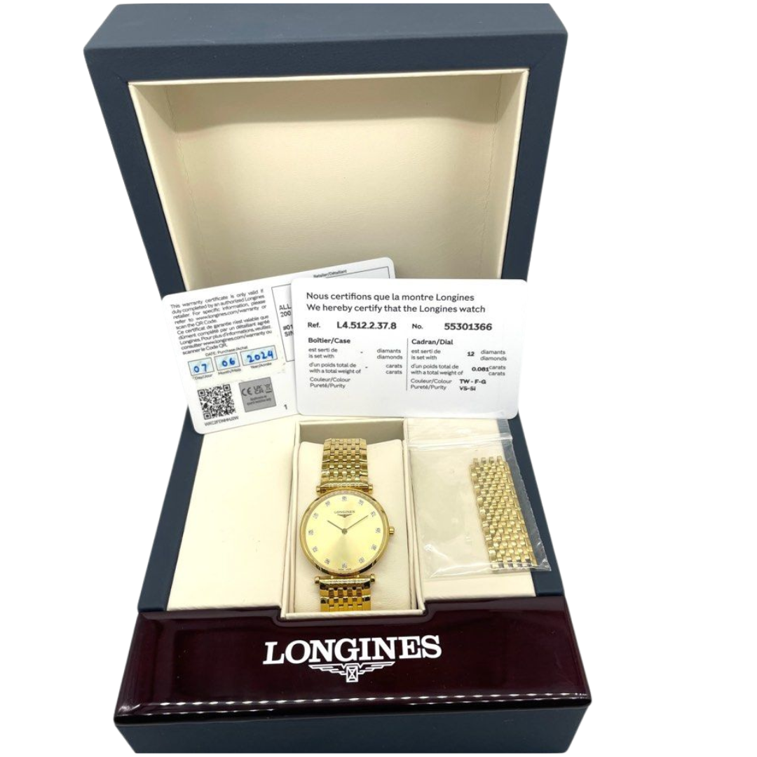 Longines La Grande Classique 29mm Quartz Diamond Indexes Steel Watch L45122378