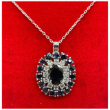 PT900/850 Natural Sapphire & Diamond Necklace
