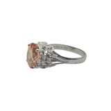 PT900 Natural Imperial Topaz & Diamond Ring