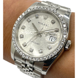 Rolex Datejust 116234 Diamond Index|Bezel 36mm Automatic Silver Comp Dial Watch