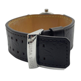Louis Vuitton Q1211 Tambour 28mm Quartz Brown Dial Leather Strap Watch