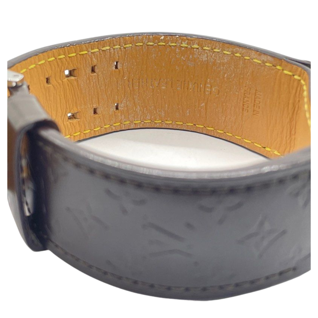 Louis Vuitton Q1211 Tambour 28mm Quartz Brown Dial Leather Strap Watch