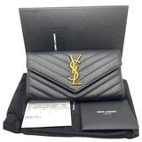Saint Laurent YSL Cassandre Matelasse Bifold Leather Wallet