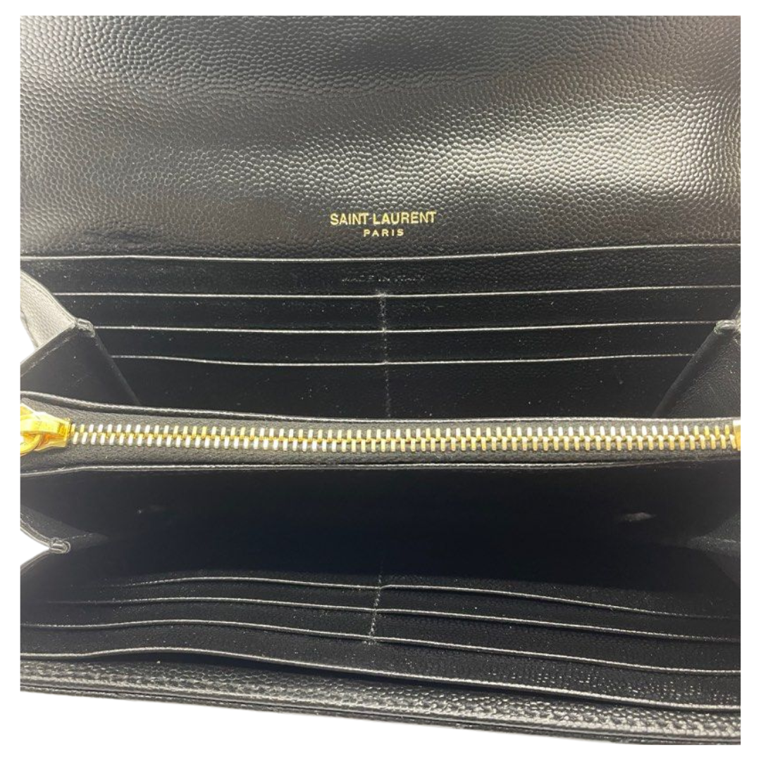 Saint Laurent YSL Cassandre Matelasse Bifold Leather Wallet