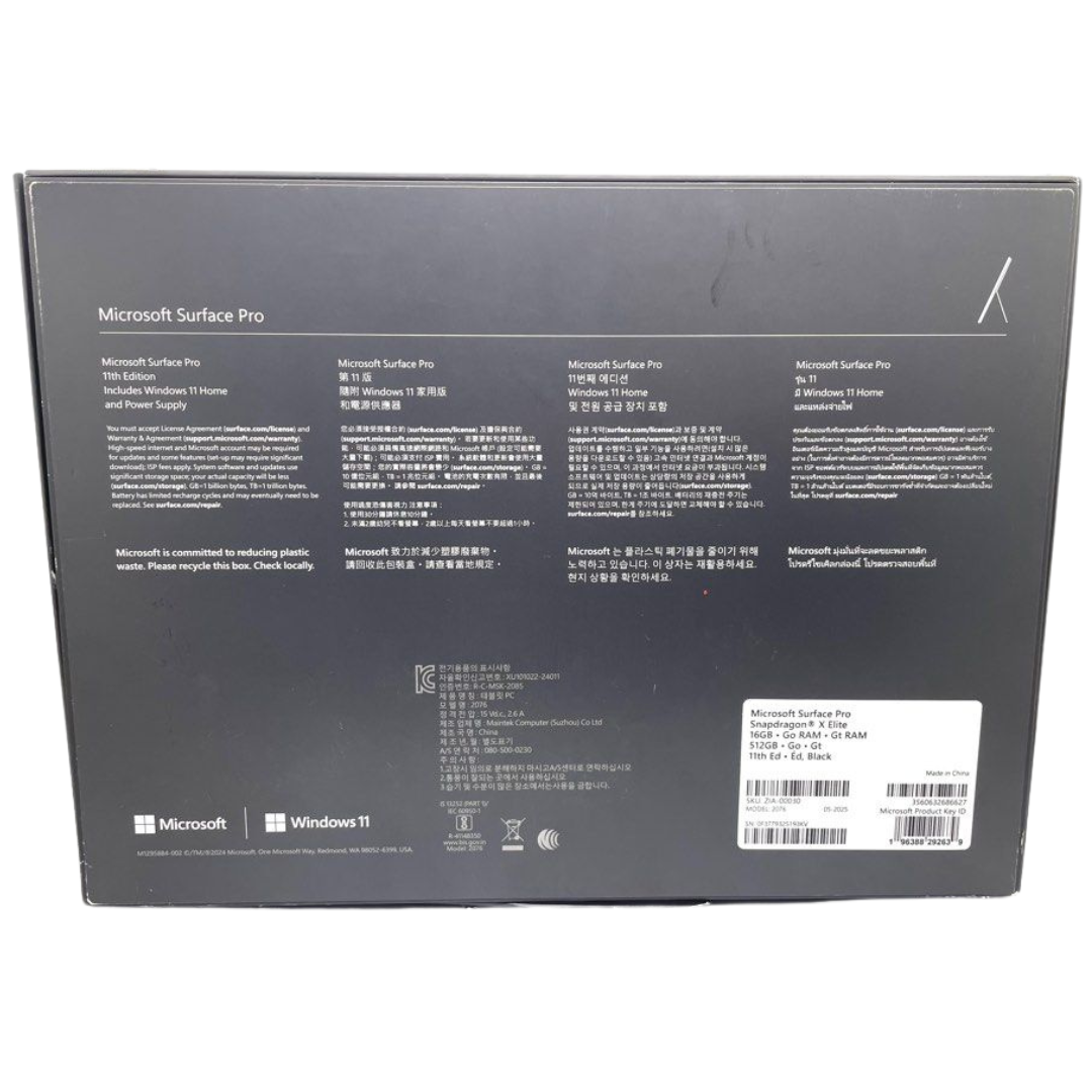 Microsoft SURFACE PRO 13Inch OLED C12 16/512 ZIA-00053 16GB RAM 512GB SSD (Keyboard Sold Separately)