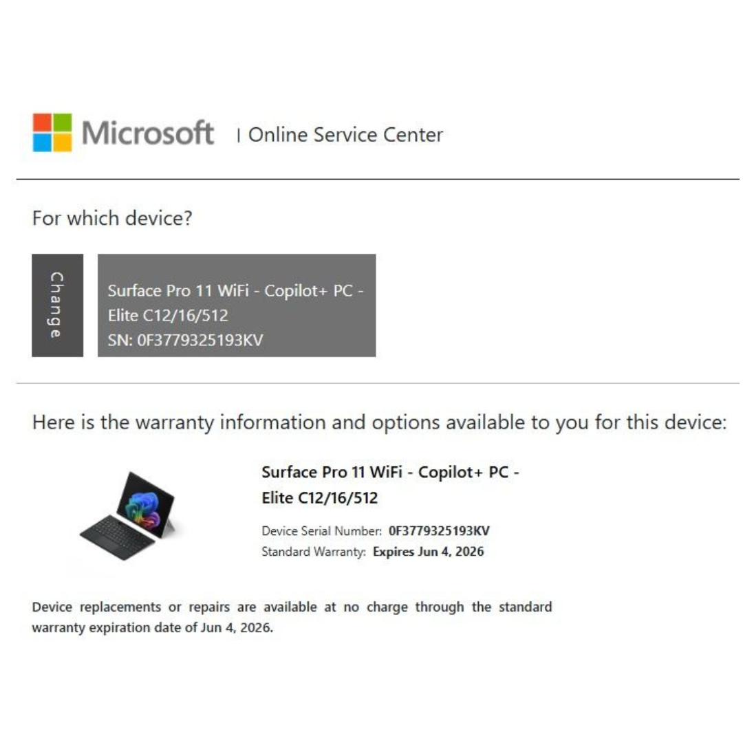 Microsoft SURFACE PRO 13Inch OLED C12 16/512 ZIA-00053 16GB RAM 512GB SSD (Keyboard Sold Separately)