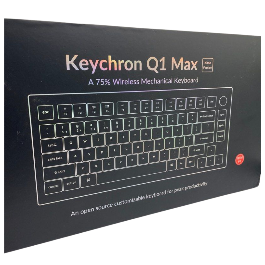 Keychron Q1 Max 75% 81Key, Shell White, Knob, Brown Switch, RGB Hot-Swap Gateron Jupiter Switch