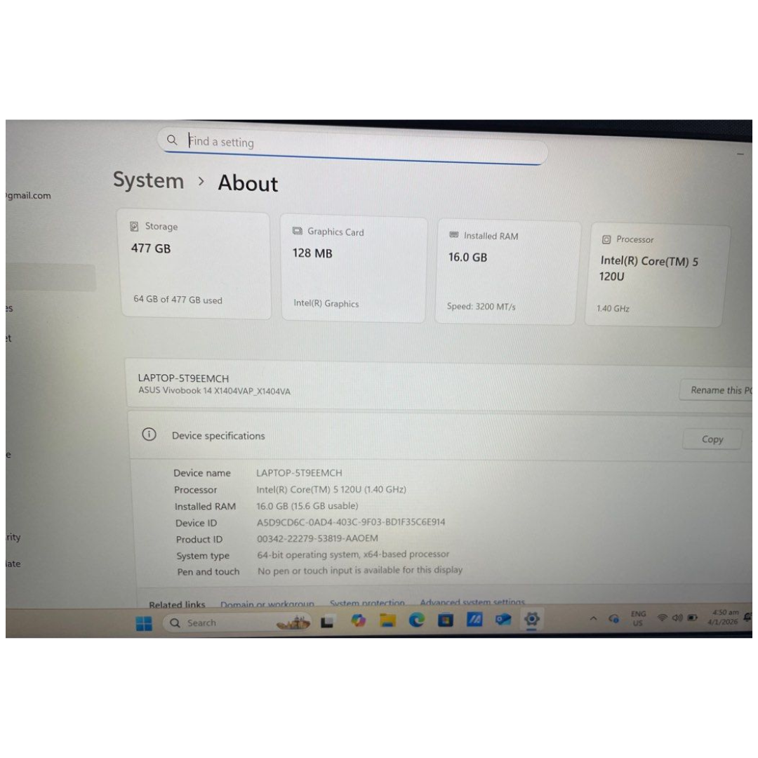 Asus Vivobook 14 X1404VA-EB417W - C5-120U 16GB 512GB 14 Quiet Blue