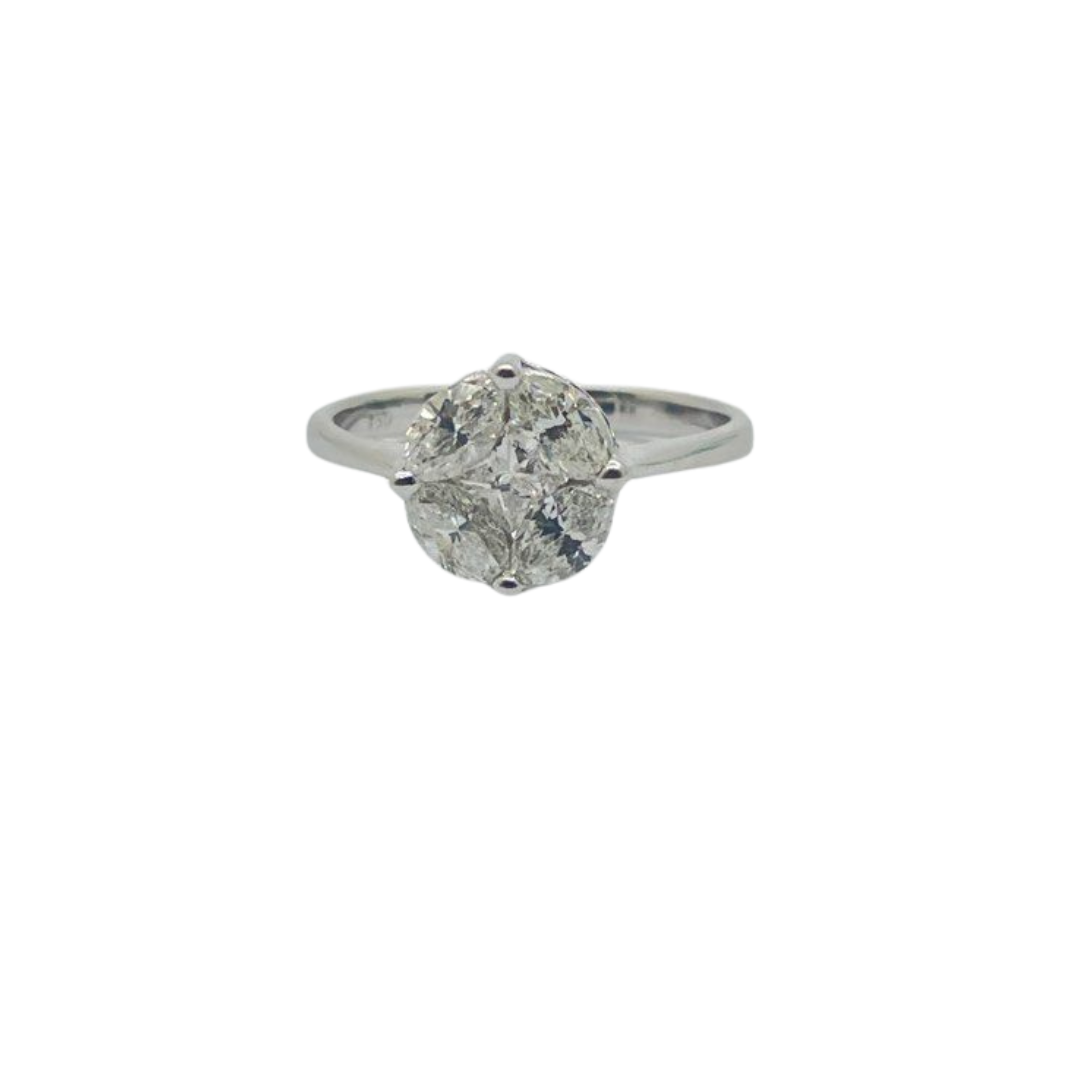 750 White Gold Natural Diamond Ring