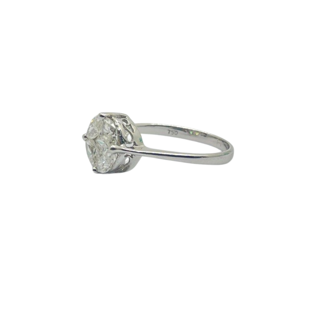 750 White Gold Natural Diamond Ring