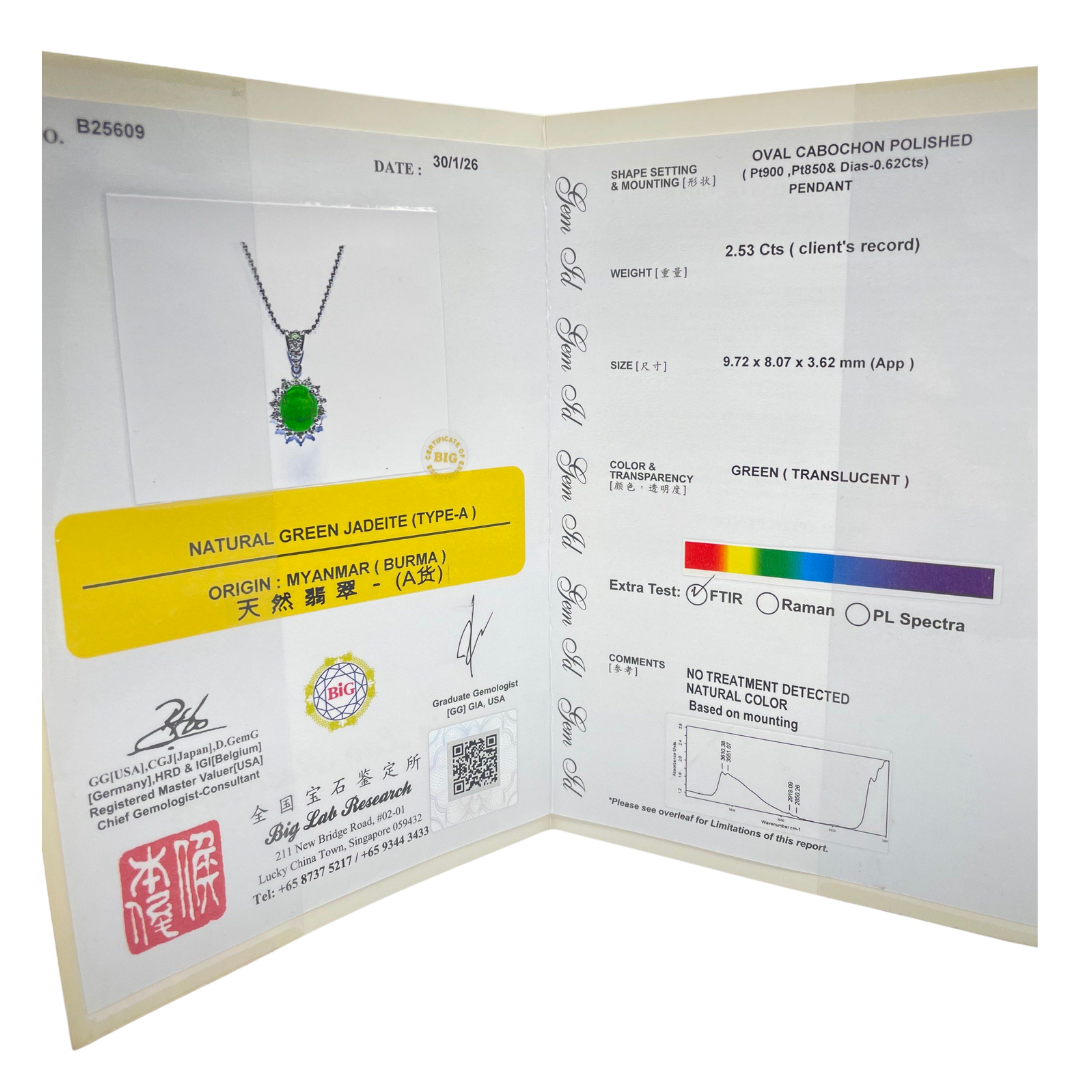 PT900/850 Natural Jadeite (Burma) & Diamond Necklace Secondary image