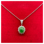 PT900/850 Natural Jadeite (Burma) & Diamond Necklace