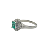 PT900 Natural Emerald (Colombia) & Diamond Ring