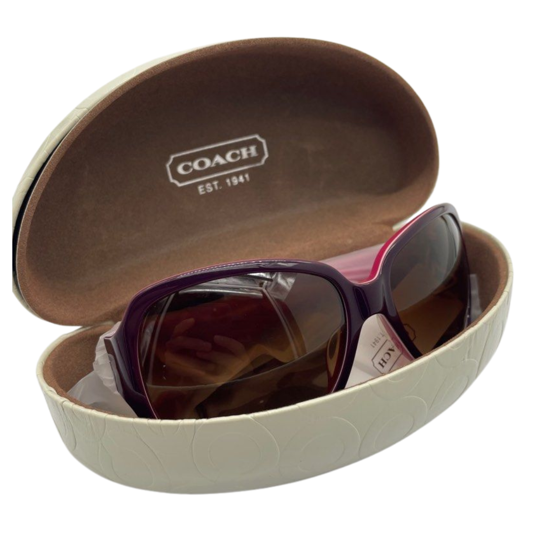 Coach HC8031 Side Logo Square Bordeaux Pink Sunglasses