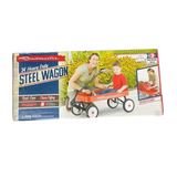Roadmaster R6221T Kids and Toddler Classic 34-Inch Steel Pull Wagon, 8-inch Wheels, Red/Black