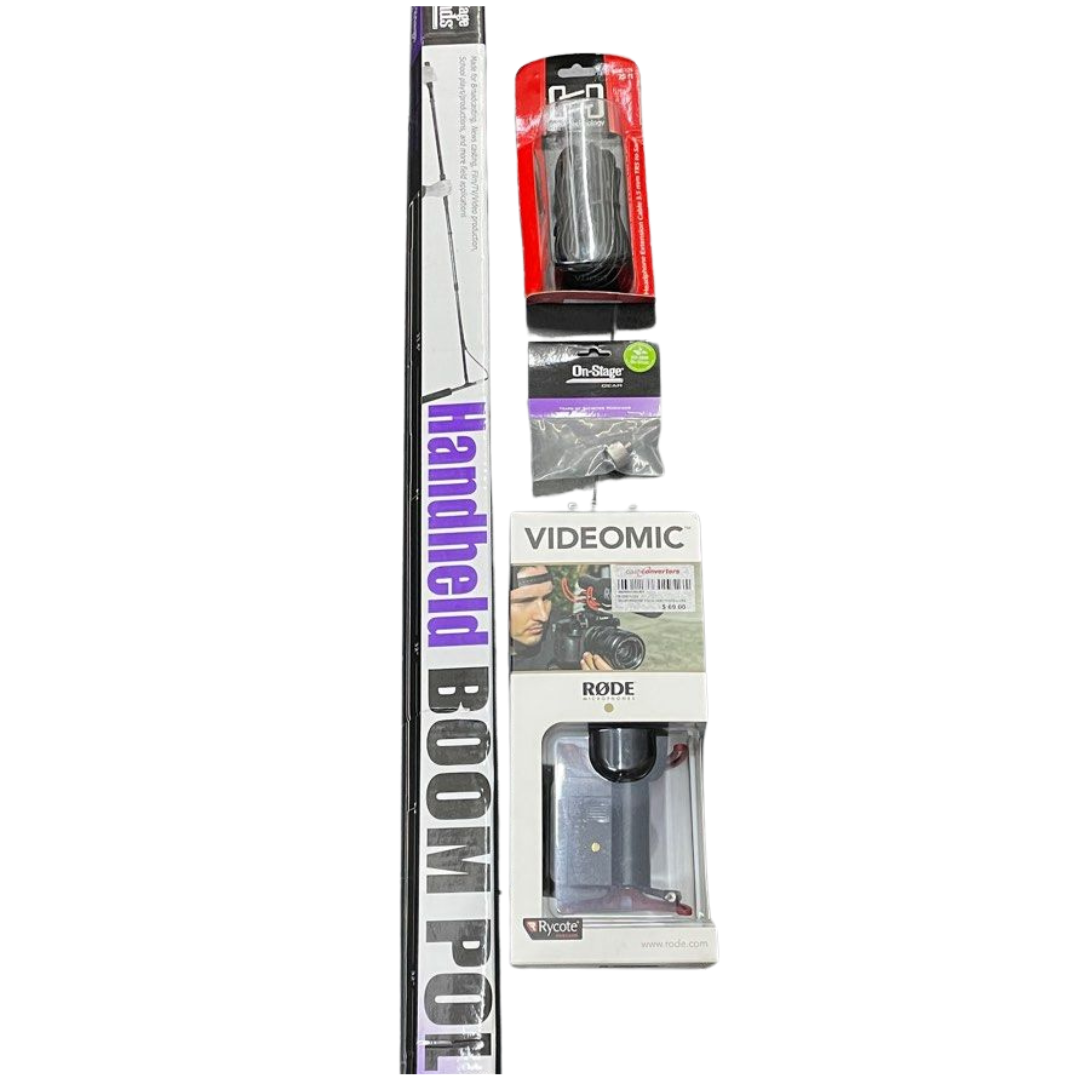 Rode VideoMic Microphone Pack with Rycote Lyre Mount, Boom Pole, Screw Adapter and Extension Cable