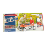 Roadmaster R6221T Kids and Toddler Classic 34-Inch Steel Pull Wagon, 8-inch Wheels, Red/Black