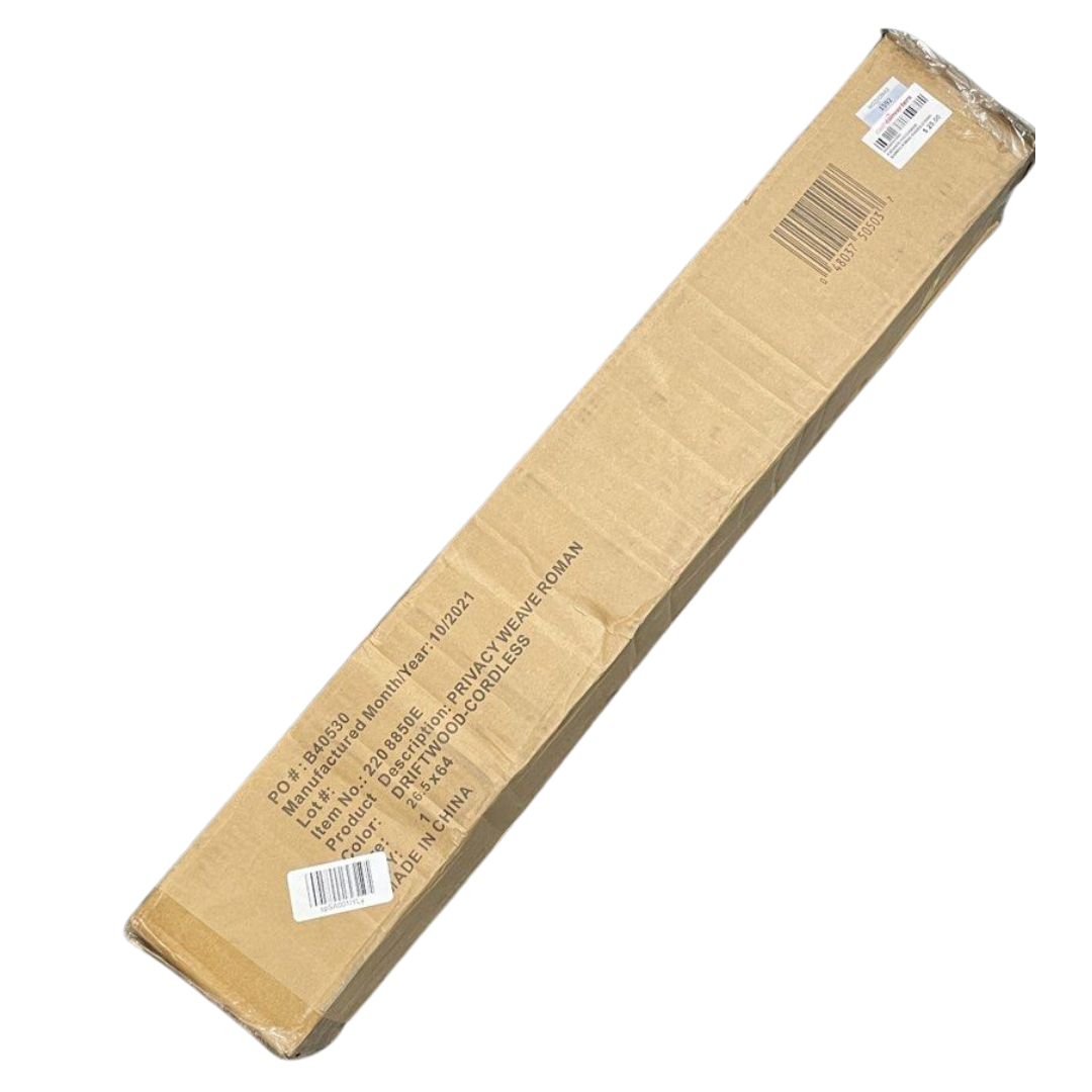 Radiance Cordless Bamboo Roman Shades for Windows - Flatstick Bamboo Blinds for Reduce Bright Light - Bamboo Roman Shades for Home & Offices - Driftwood - 27" W x 64" L - (2208850E)