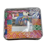 Lush Decor Misha Quilt | Patchwork Bohemian Reversible Print Pattern 3 Piece Bedding Set - King - Fuschia and Blue