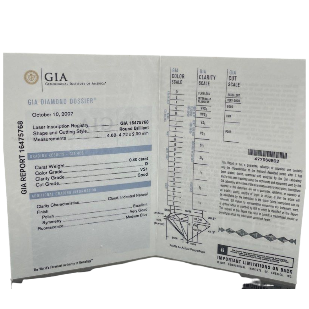 750 White Gold Diamond Ring (GIA Cert)
